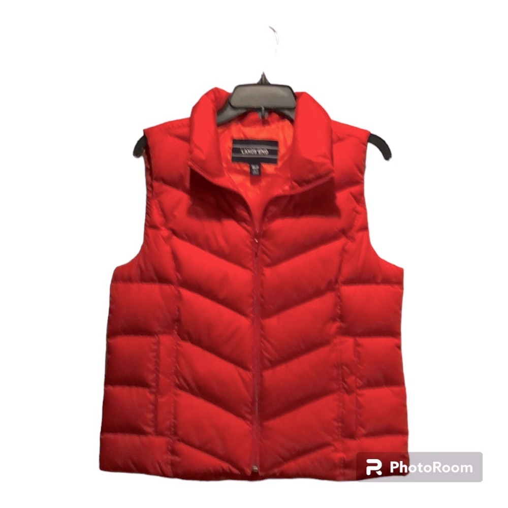 Lands’ End Down Puffer Vest-Orange-Size Medium (10-12)
